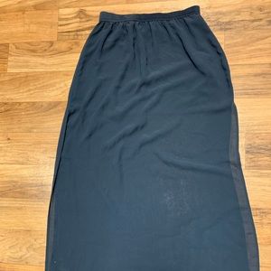 H&M long mesh skirt with underlining in dark blue